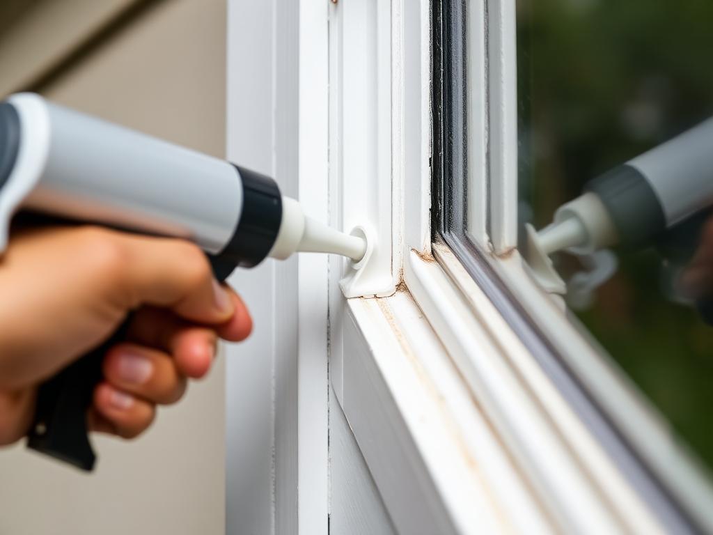Newly sealed window frame