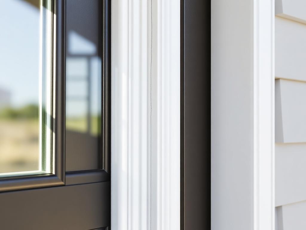 Newly sealed exterior door frame